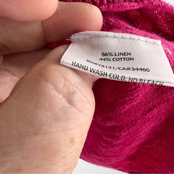 EILEEN FISHER Pink cardigan, V-neck with double button closure. 2 pockets - Picture 6 of 8